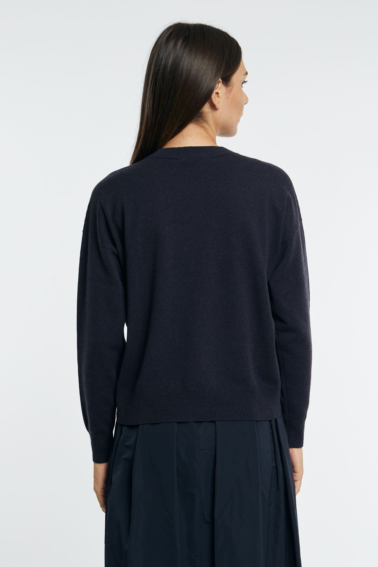 Peserico Maglia Tricot Lana Seta E Cashmere Blu Blu Donna - 5