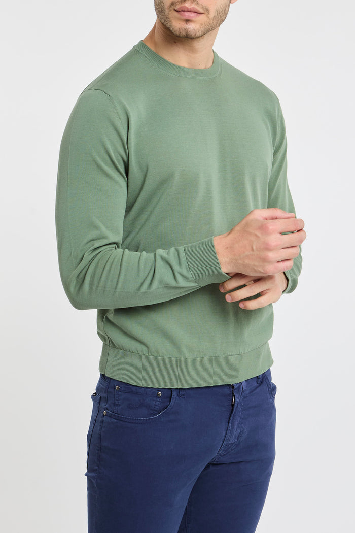  Filippo De Laurentiis Crew Neck Sweater 100% Co Green Verde Uomo - 3
