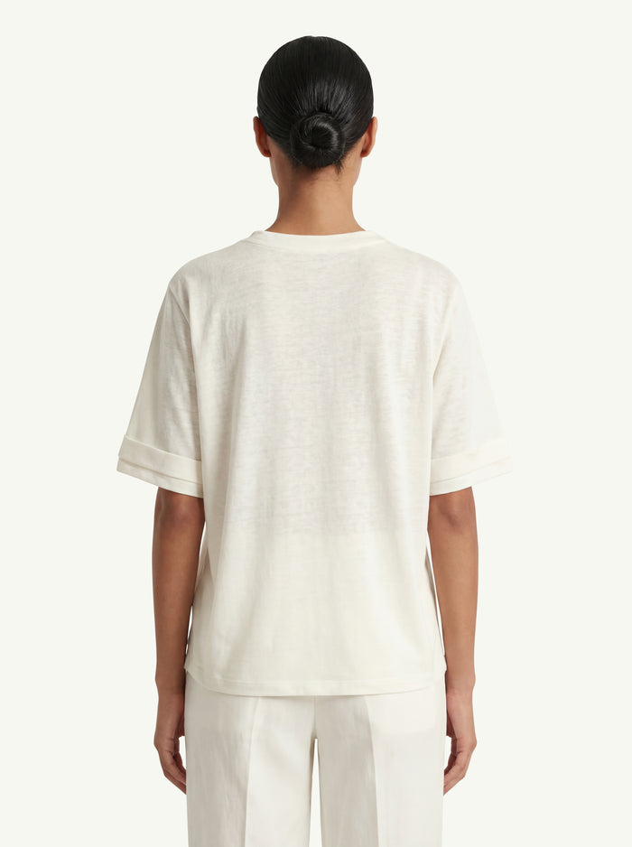 Short Sleeves Blouse With Rib Knit  Donna Purotatto-2