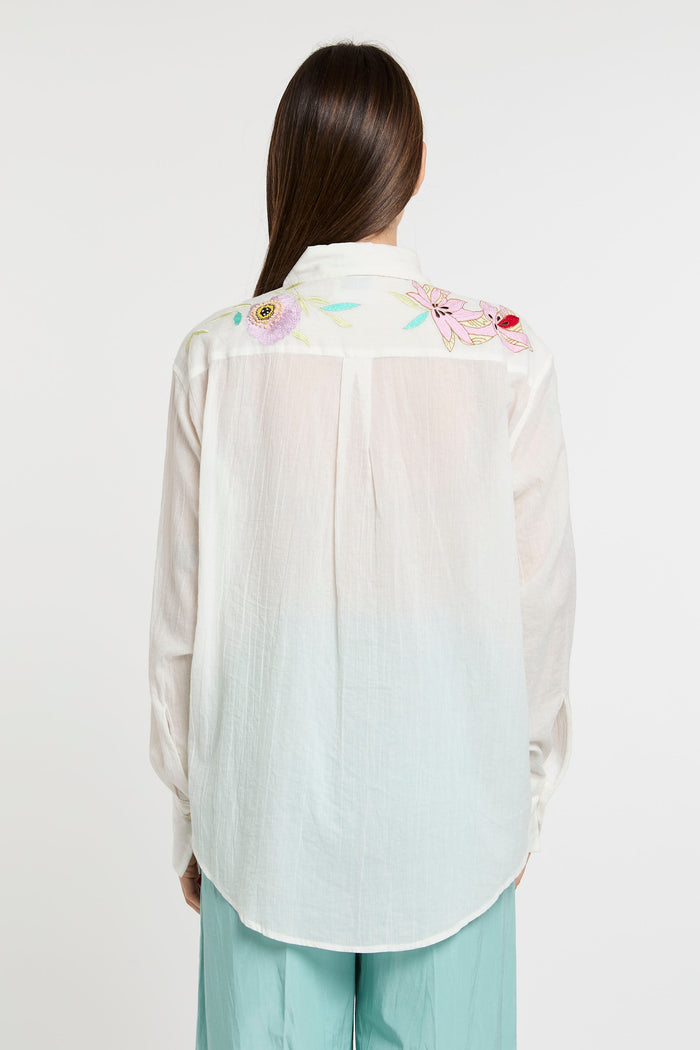  Forte_forte Shirt Heaven Embroidery Coton Voile Multicolor Bianco Donna - 5