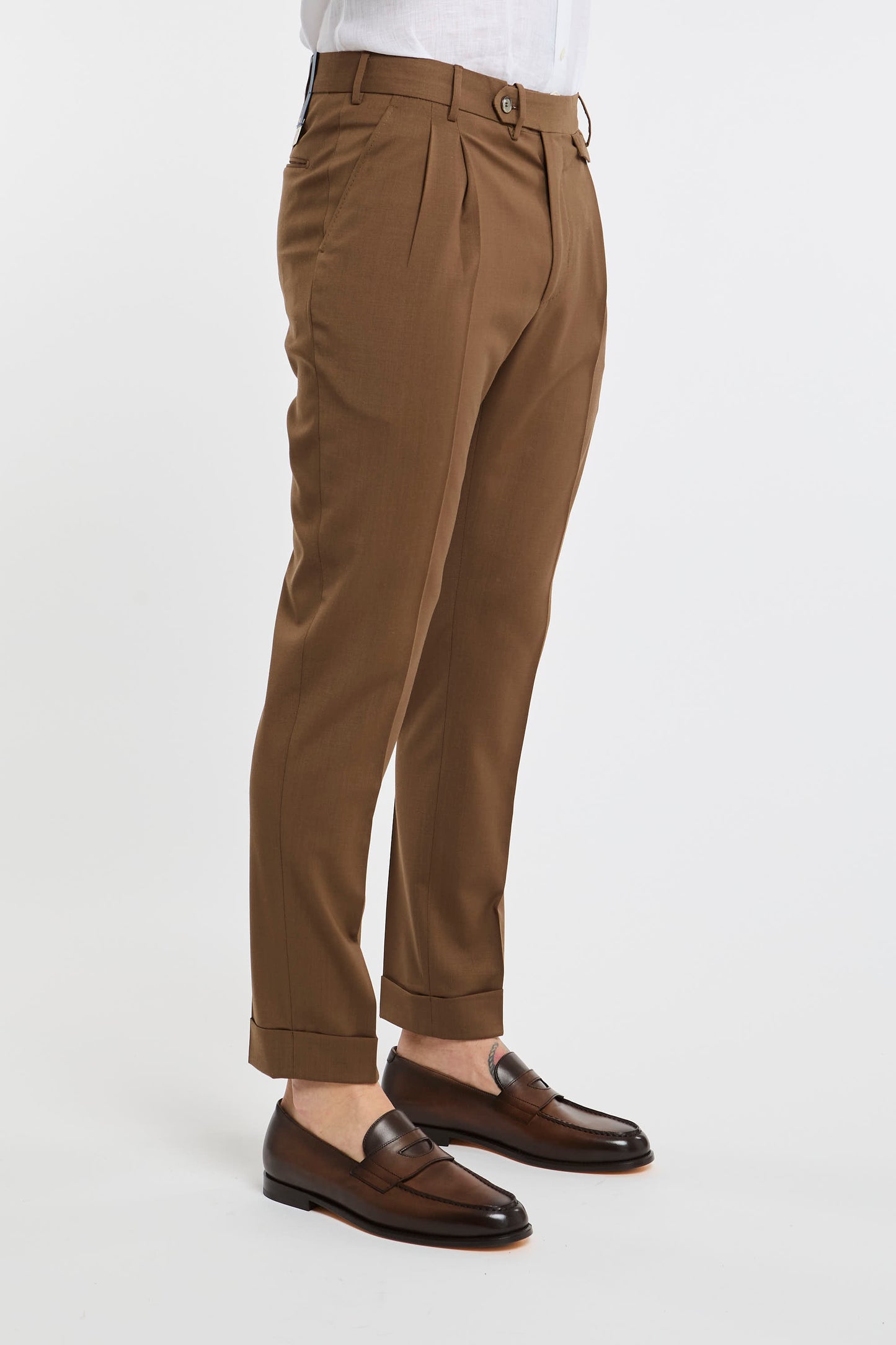  Santaniello Multicolor Trousers In Wool Blend Marrone Uomo - 2