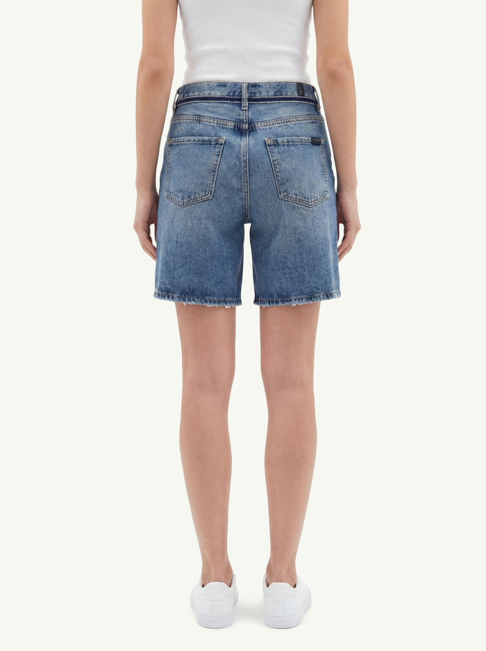  7 For All Mankind Lola Shorts Sapphire Dust Blu - 4