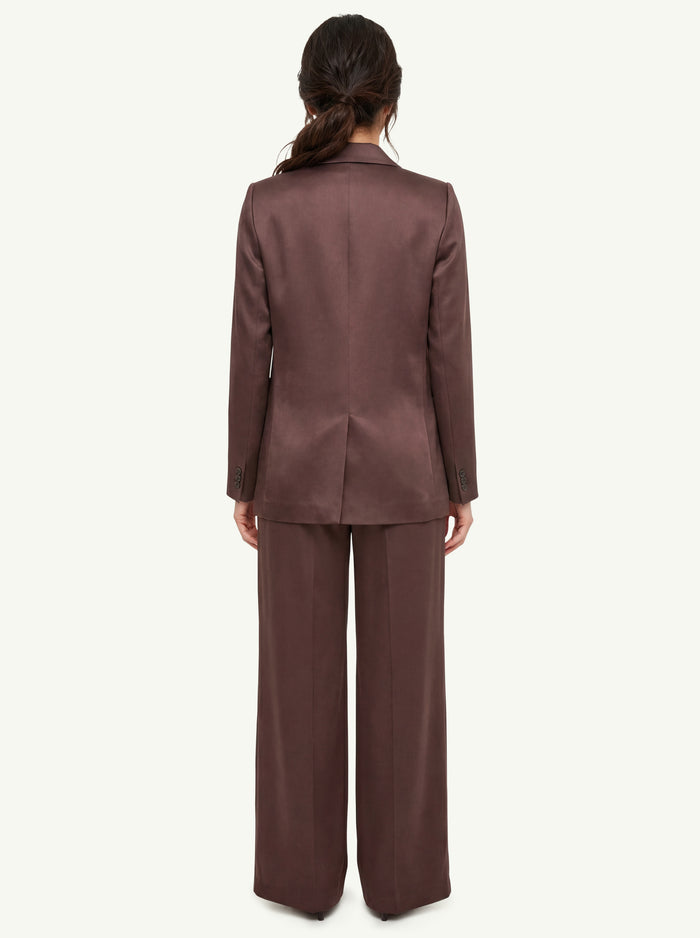  Forte_forte Giacca Shiny Envers Satin Marrone - 4