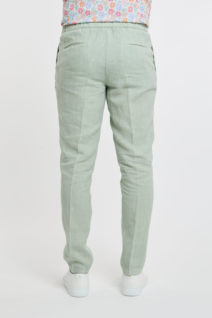  Devore Pantalone Lino Verde Verde Uomo - 5
