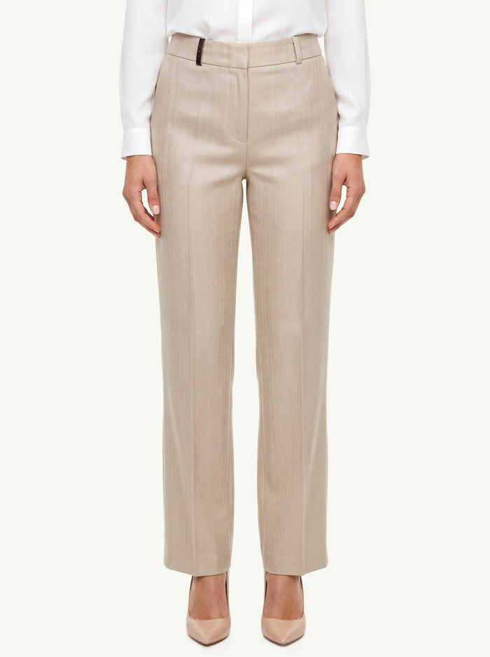  Peserico Pantalone Resca Tinto Filo Beige - 3