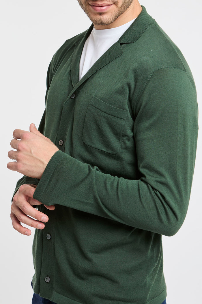  Drumohr Knitted Shirt 100% Co Green Verde Uomo - 4