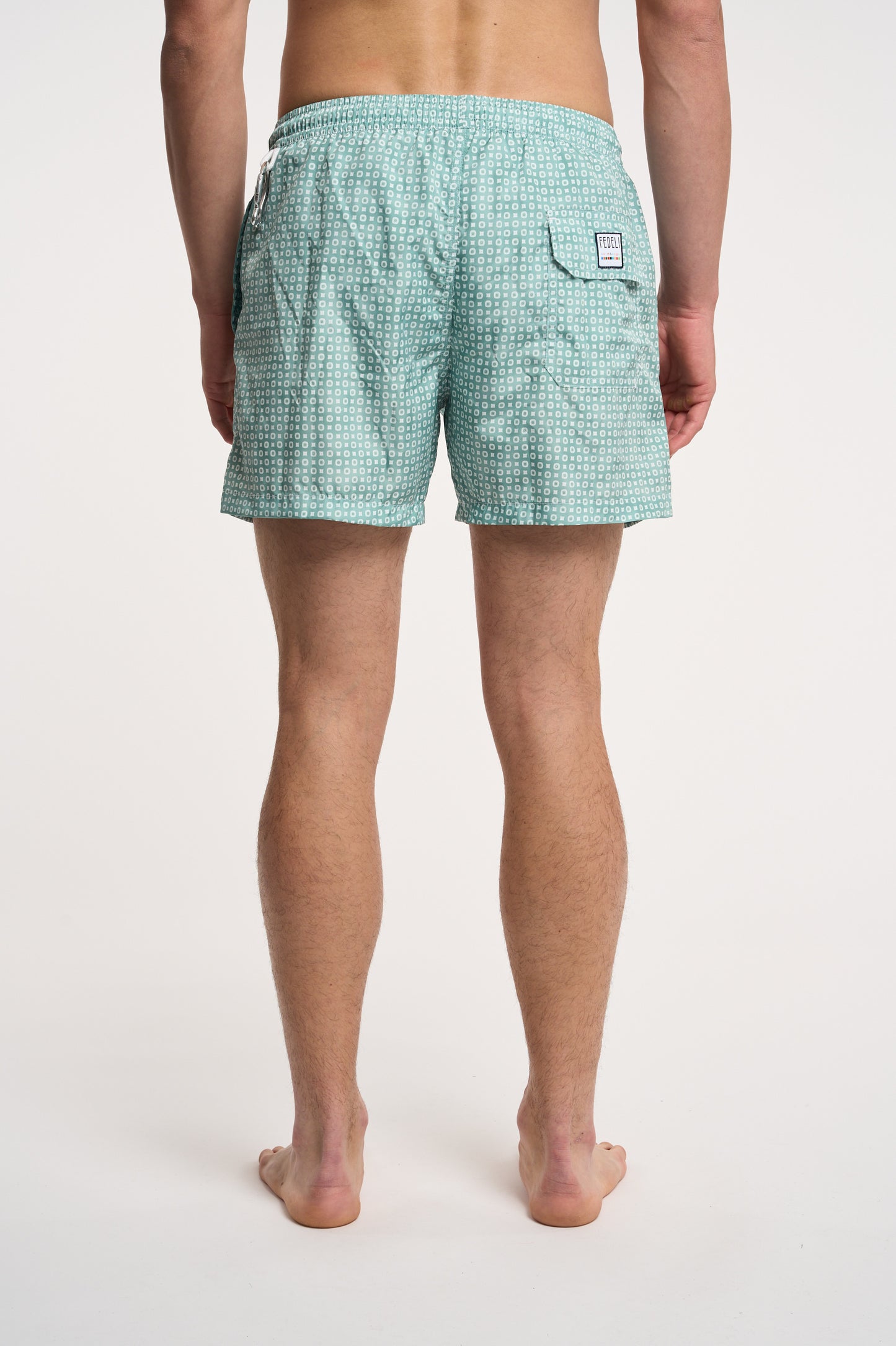 Fedeli Madeira Airstop Multi-color Print Swimsuit 100% Pl Verde Uomo - 4