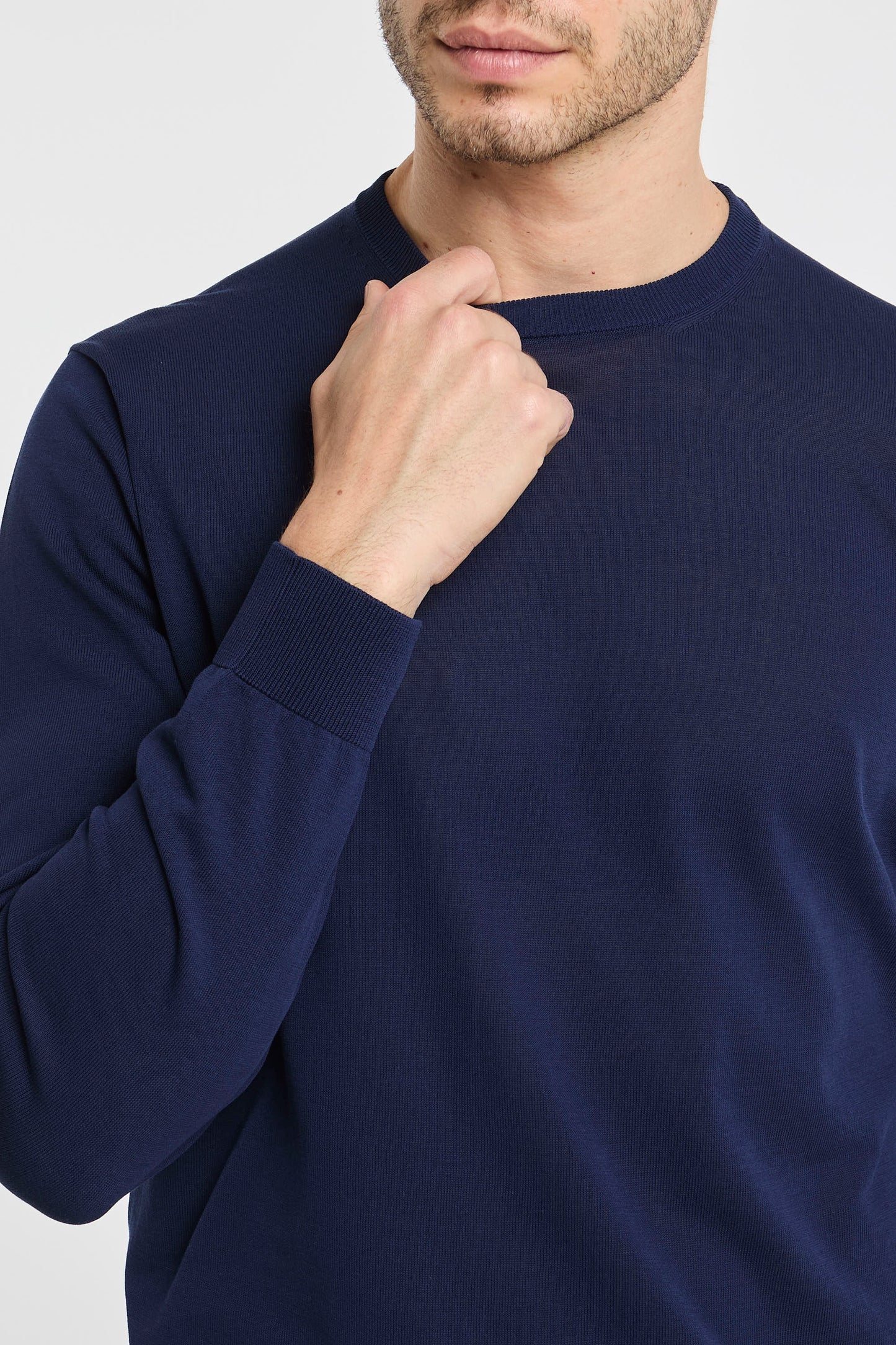  Filippo De Laurentiis Crewneck Sweater 100% Co Multicolor Blu Uomo - 6