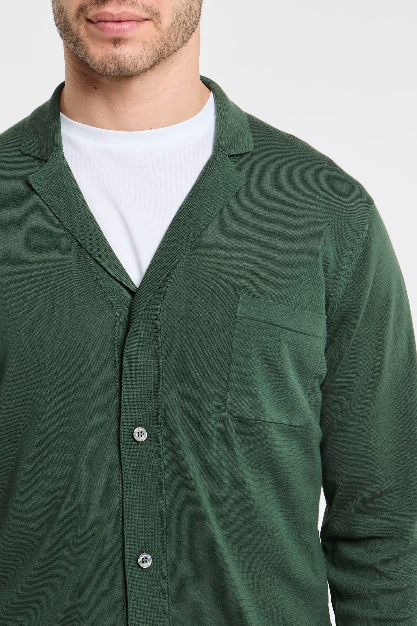  Drumohr Knitted Shirt 100% Co Green Verde Uomo - 5
