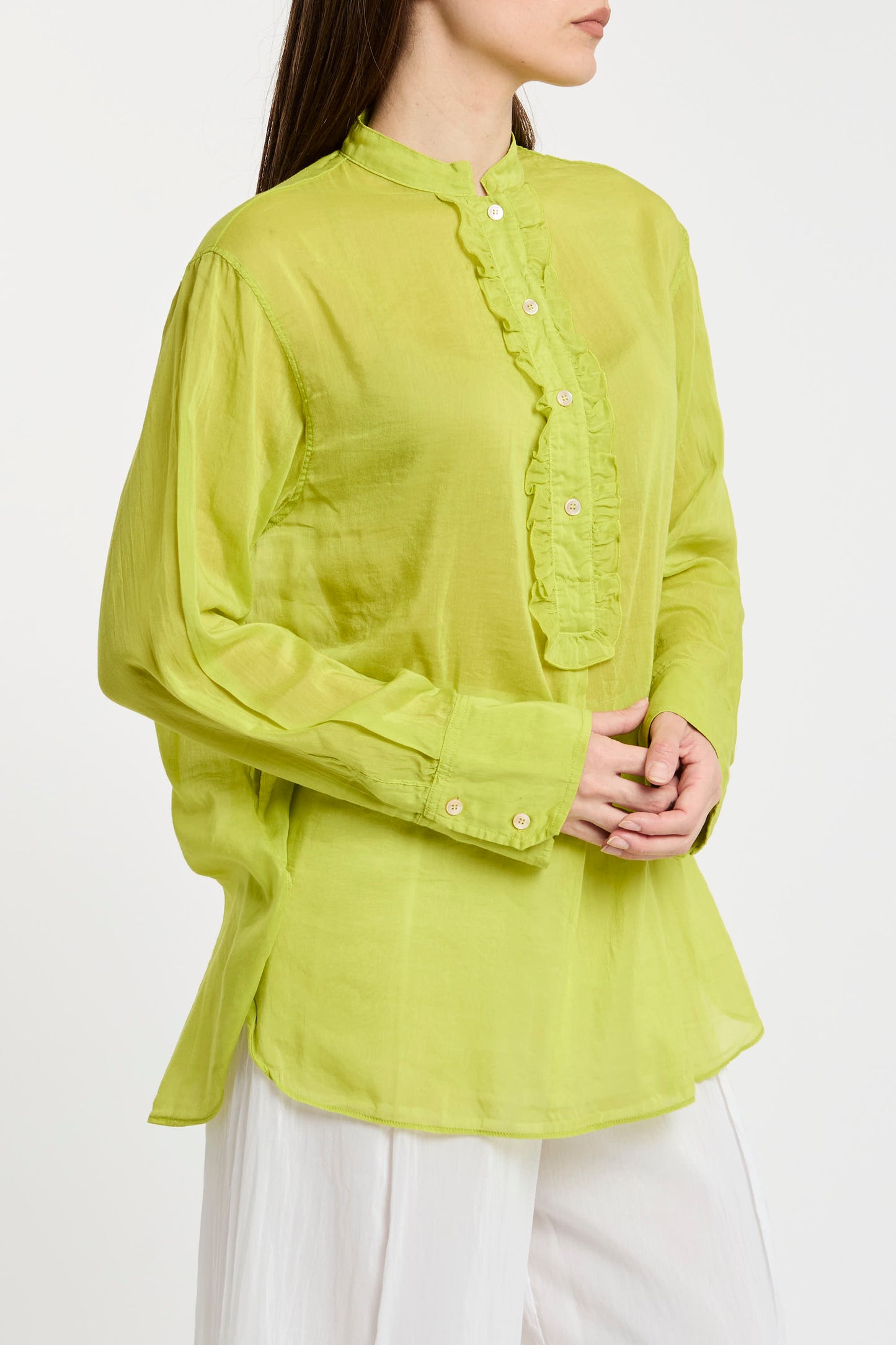  Forte_forte Forte Forte Cotton And Silk Voile Shirt Multicolor Verde Donna - 4
