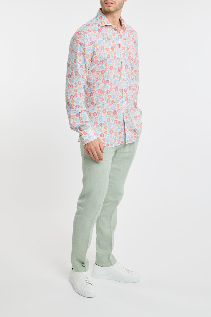  Fedeli Shirt Sean Ml Panamino 95% Co 5% Ea Multicolor Rosa Uomo - 2