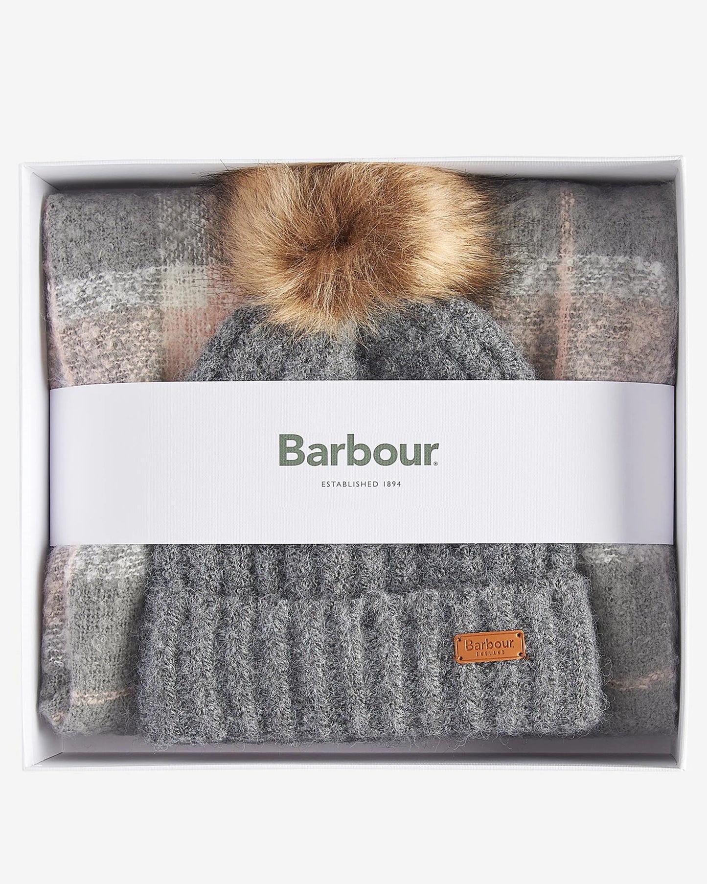  Barbour Saltburn Beanie&tartan Scarf Beige Beige Donna - 2