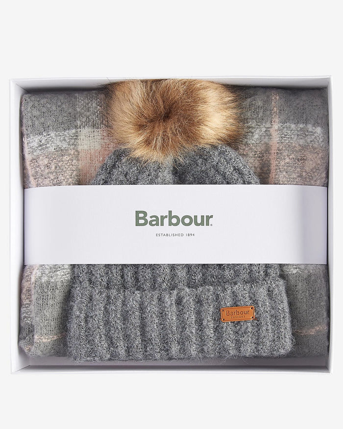 Barbour Saltburn Beanie&tartan Scarf Beige Donna-2