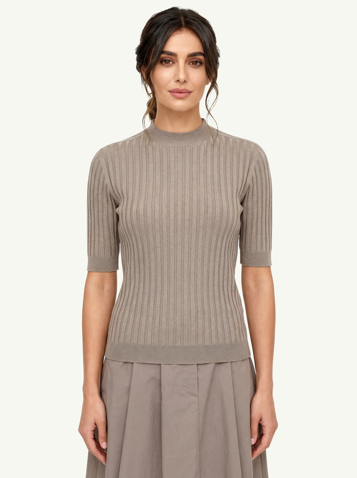 Maglia Tricot Misto Modal E Lurex Donna Peserico