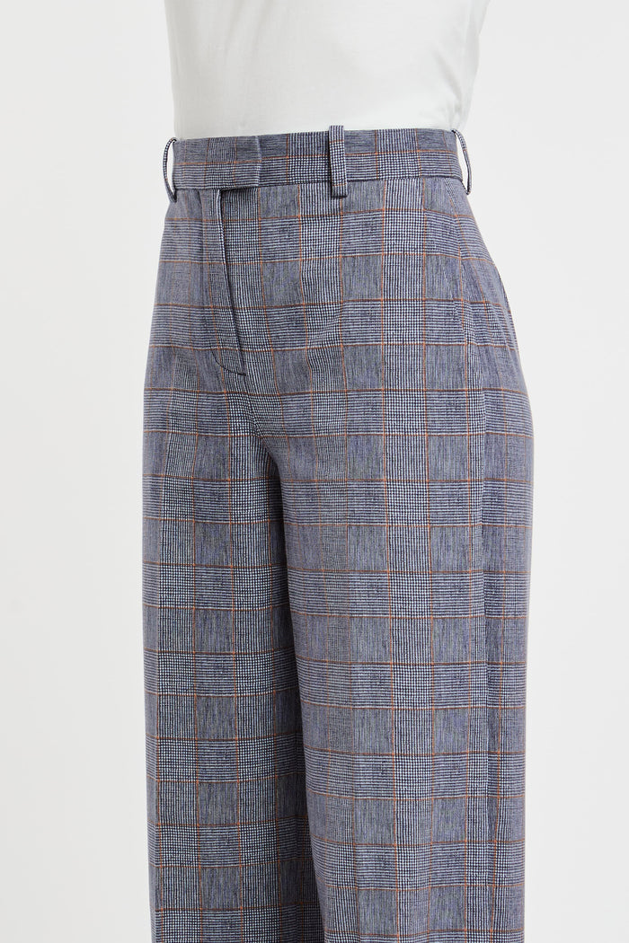  Circolo 1901 Pantalone Principe Di Galles Blu In Misto Cotone Blu Donna - 4