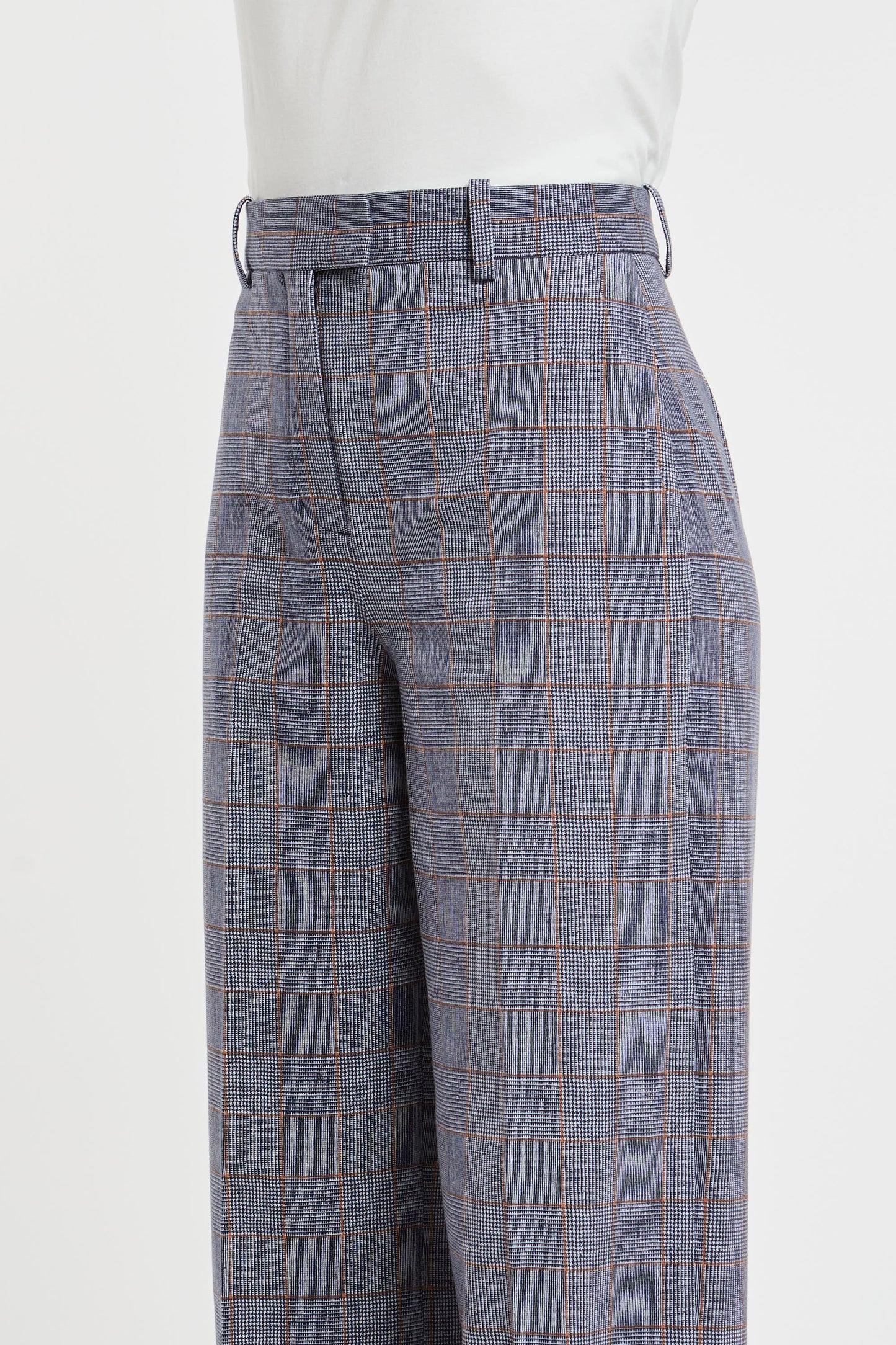  Circolo 1901 Prince Of Wales Blue Cotton Blend Trousers Blu Donna - 4