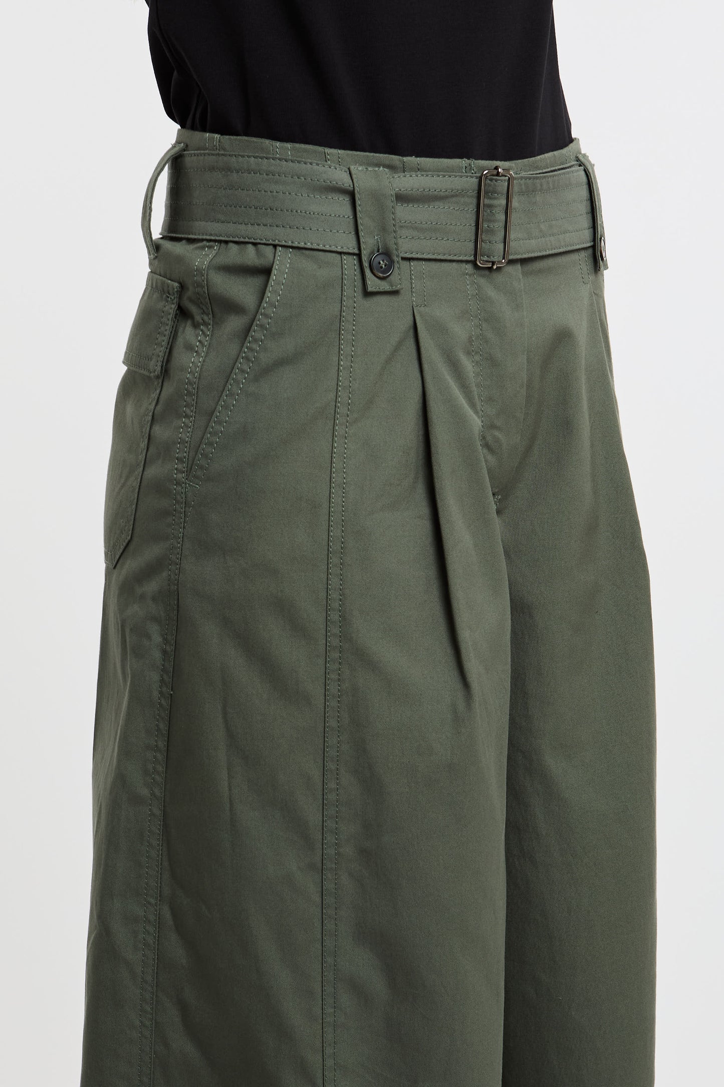 Max Mara Weekend Trousers 100% Co Green Verde Donna - 6