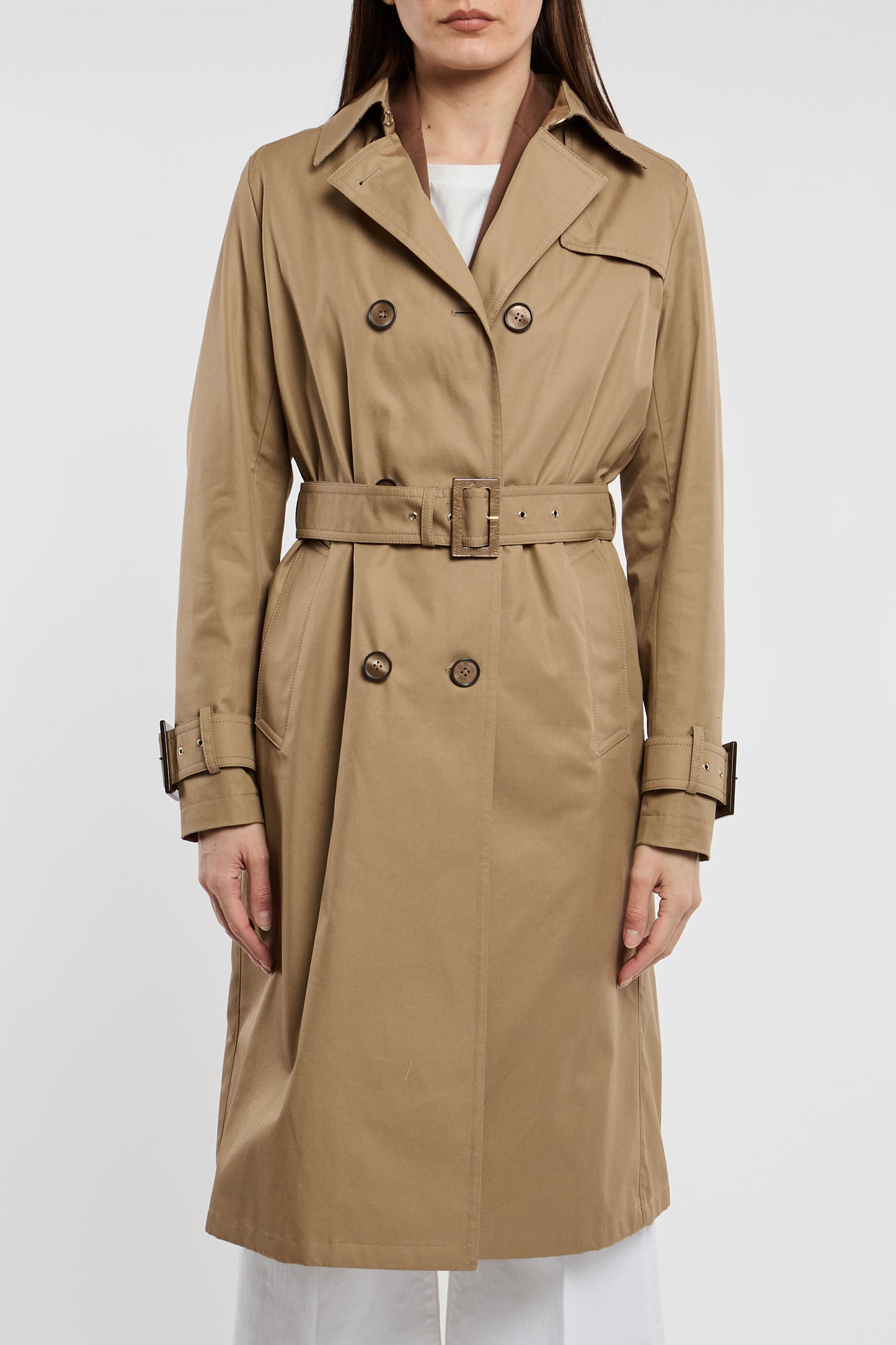  Herno Double-breasted Trench Delon 100% Co Beige Beige Donna - 1
