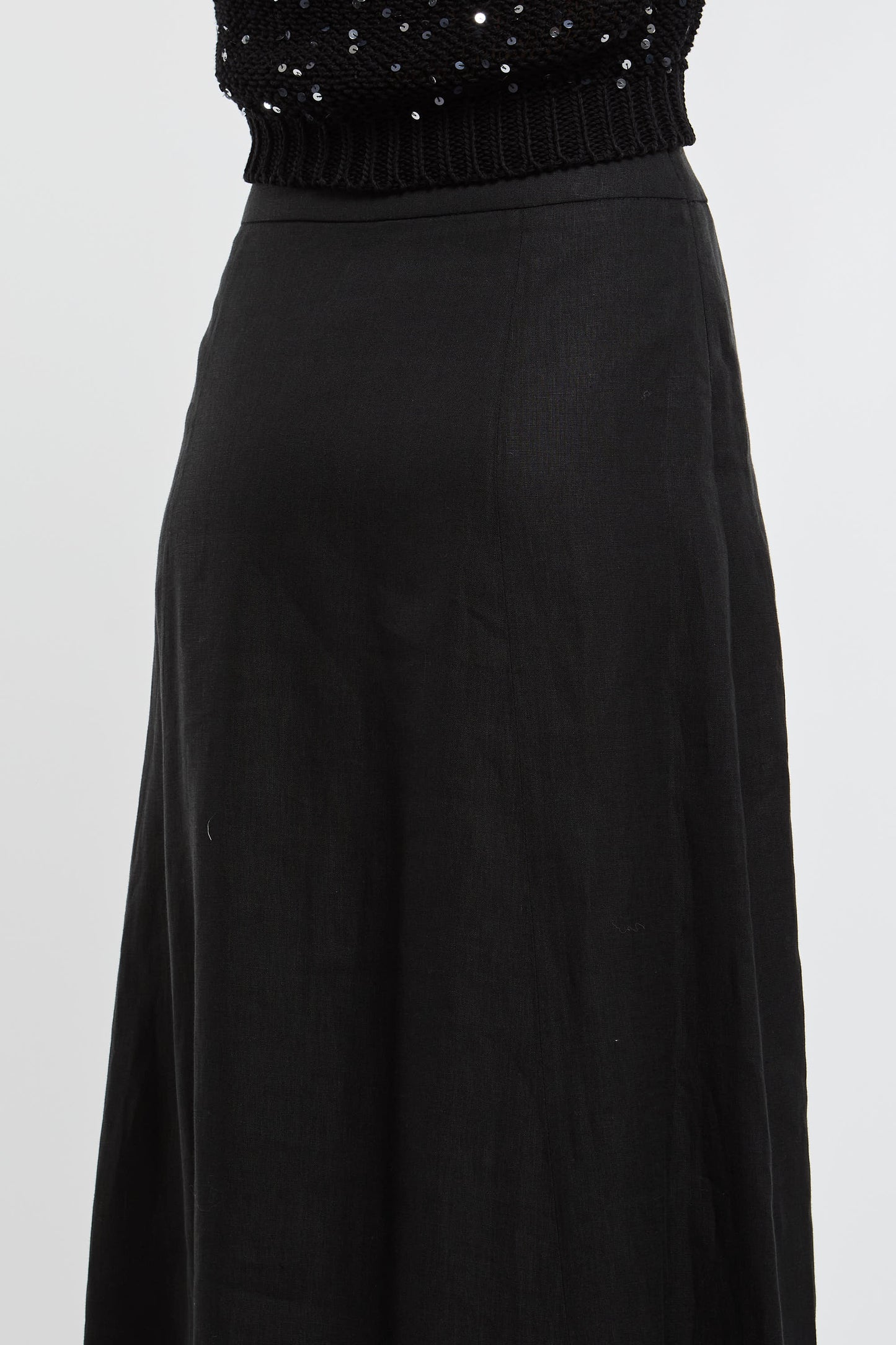  Peserico Skirt 100% Li Black Nero Donna - 6