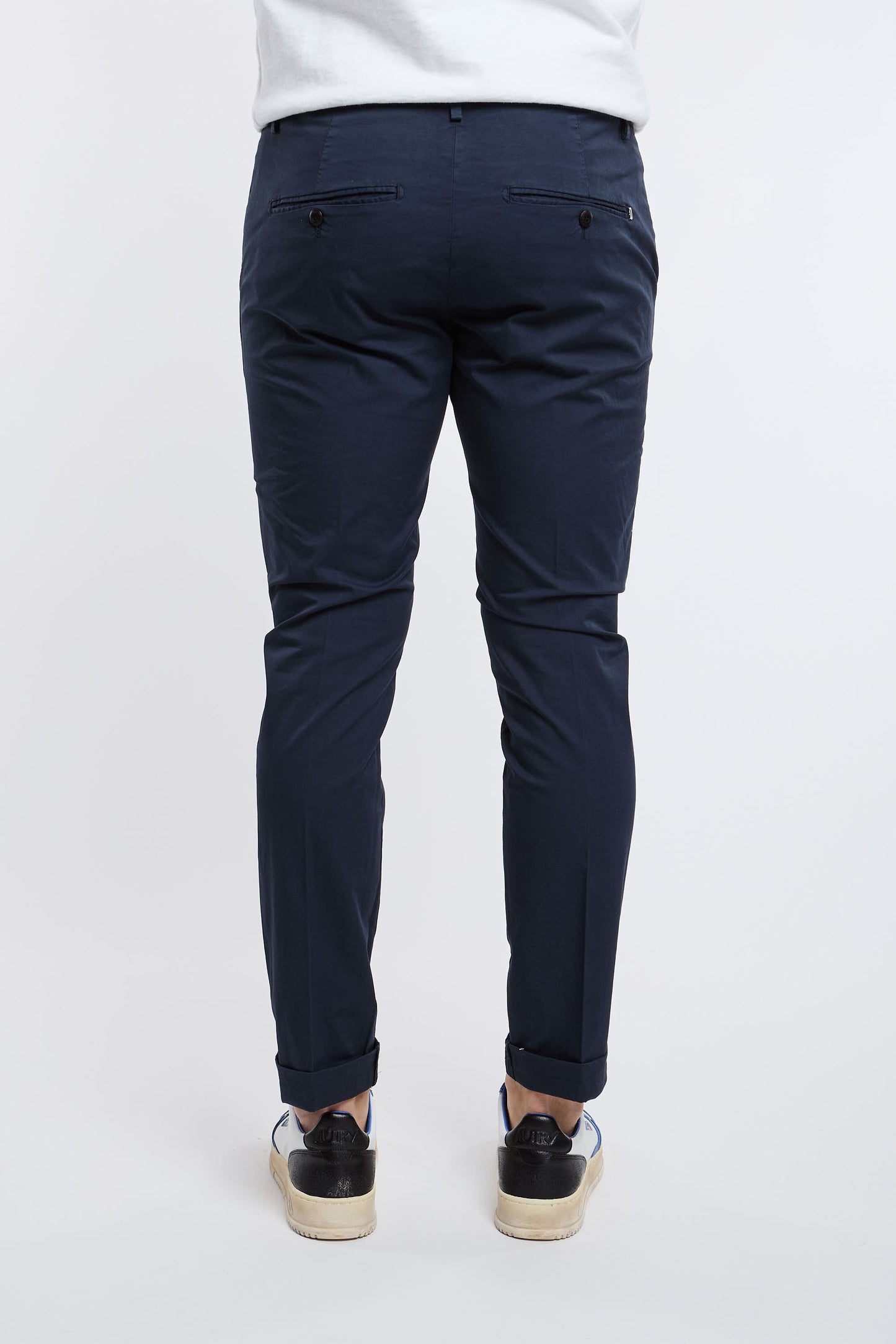  Dondup Gaubert Trousers 96% Co 4% Ea Multicolor Blu Uomo - 4