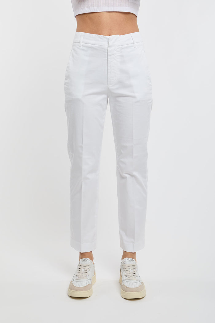  Dondup Nima Zip Pants Co/ea White Bianco Donna - 1
