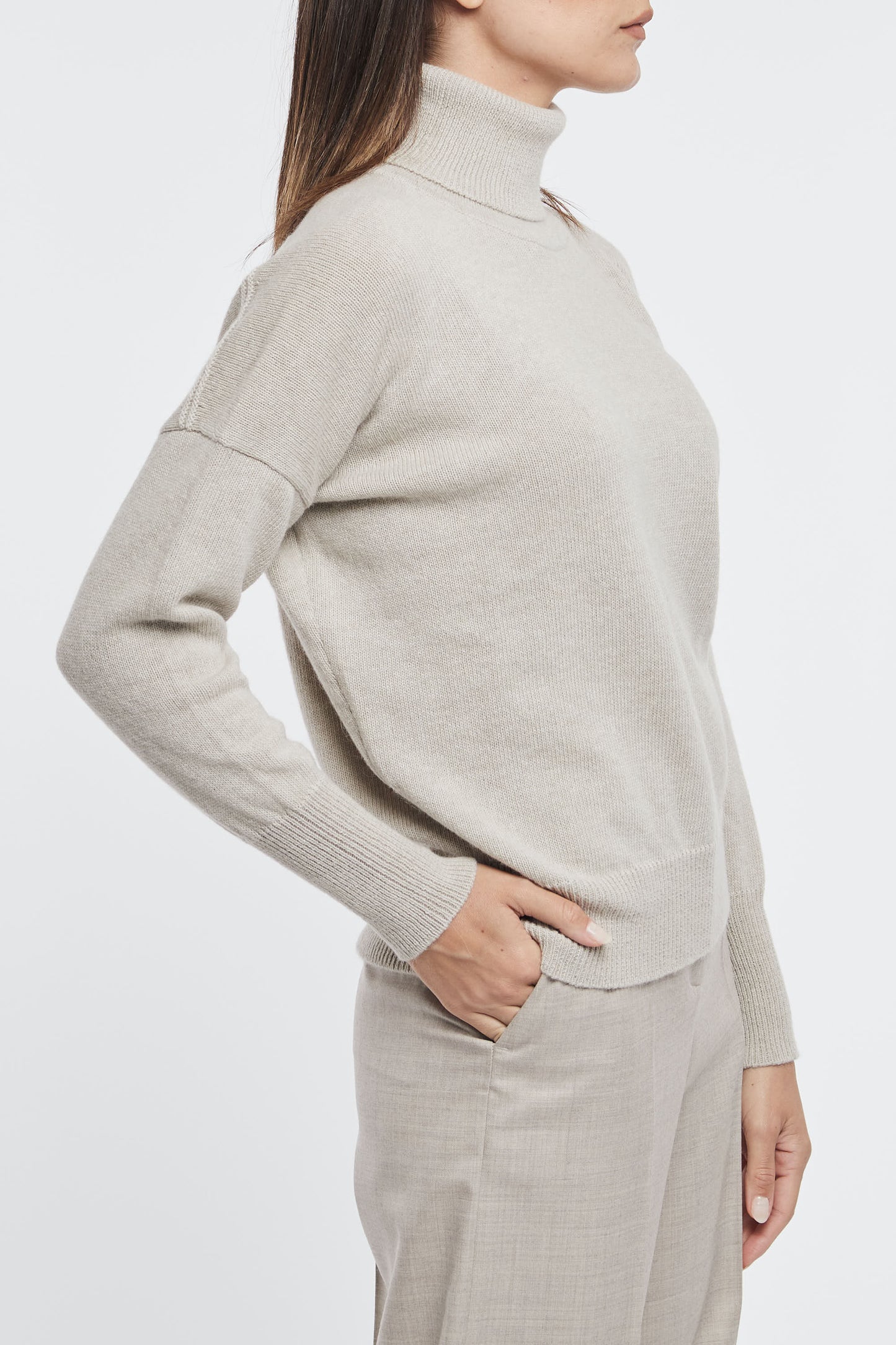  Zanone Maglia Dolcevita Over Size Naturale Naturale Donna - 3