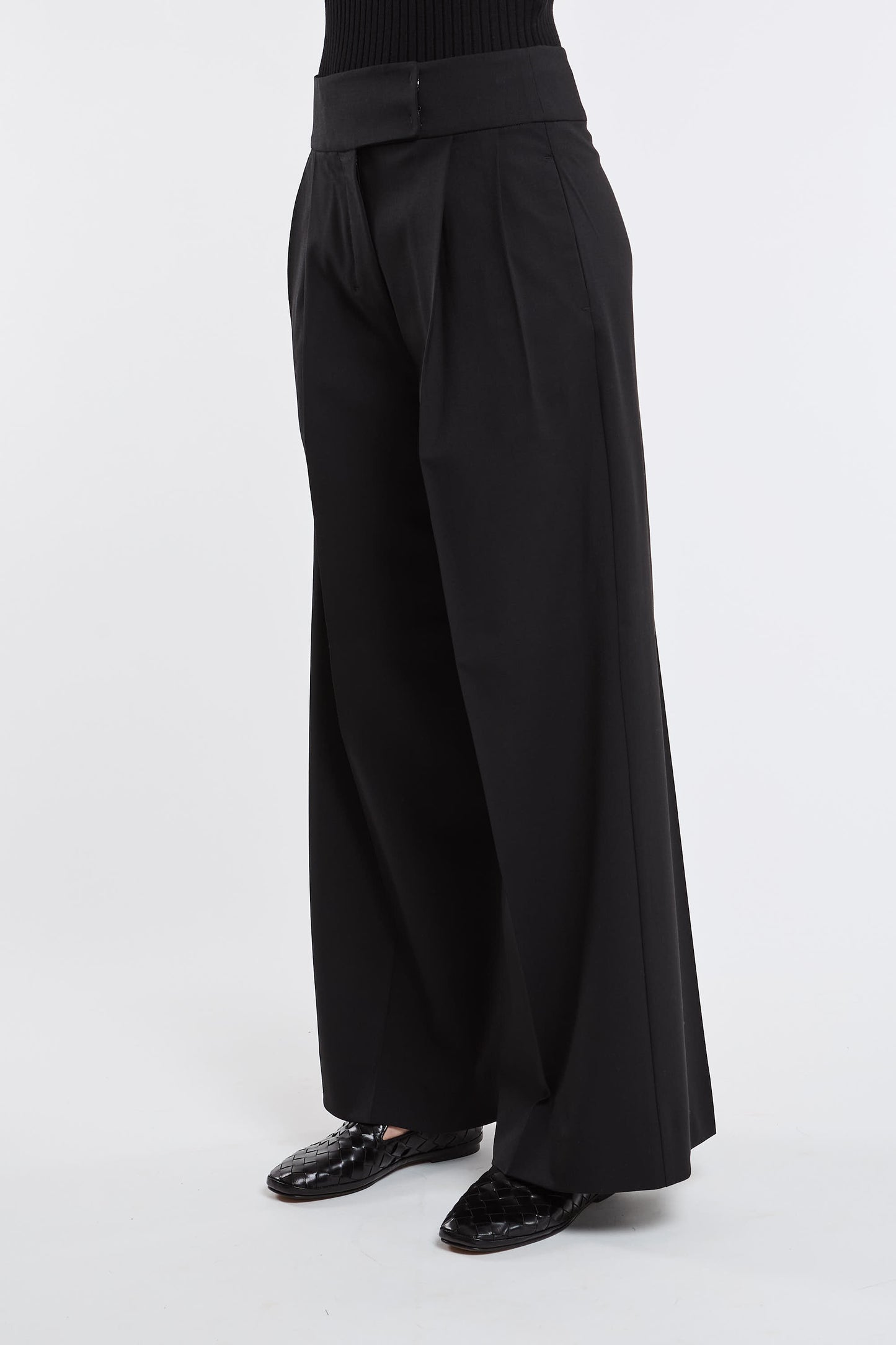  Max Mara S Pantalone 95% Wv 5% Ea Nero Nero Donna - 2