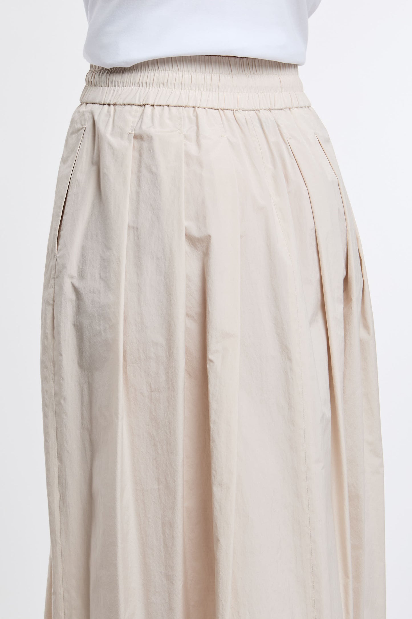  Peserico Popelin Vela Multicolor Skirt In Co/pl Beige Donna - 6
