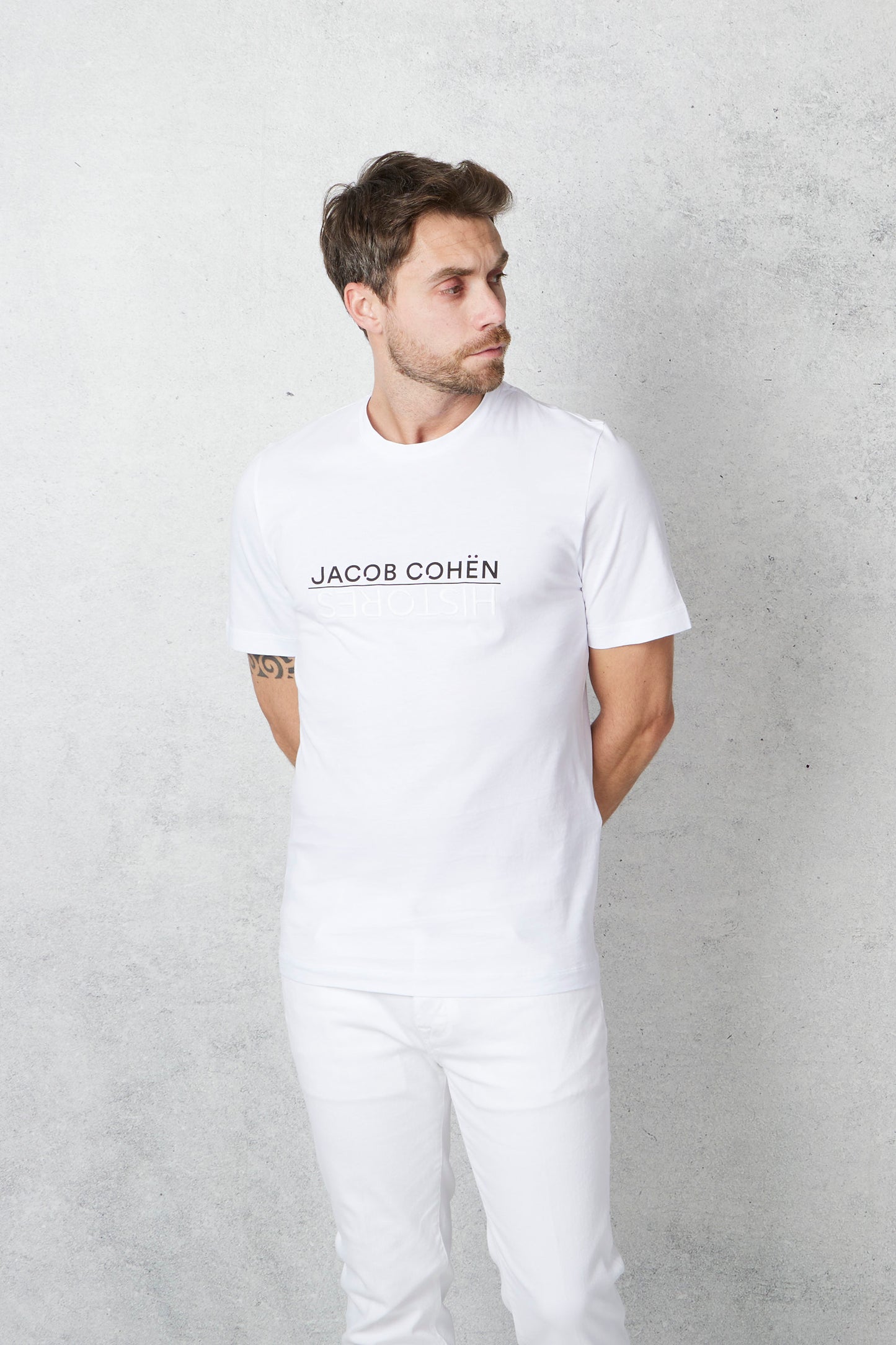 Jacob Cohen X Histores T-shirt Girocollo Histores Bianco Bianco Uomo - 4