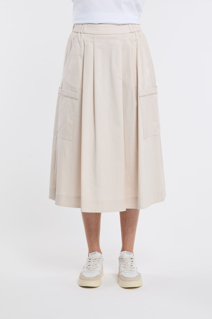 Peserico Multicolor Midi Skirt in Cotton/Elastane