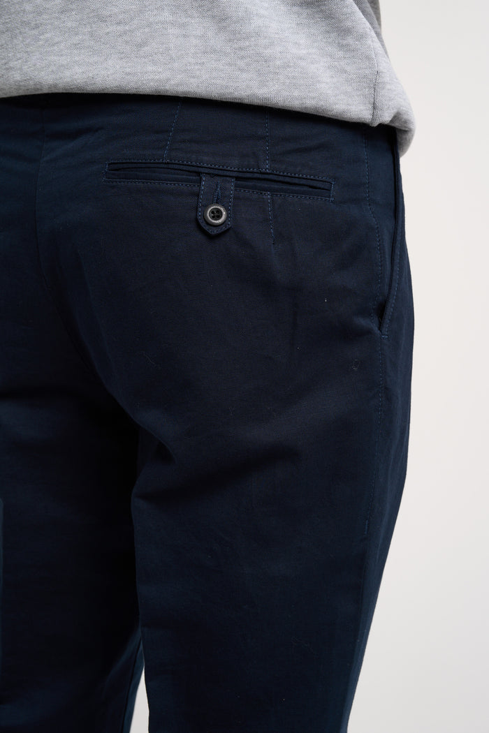 Incotex Slacks Pantalone 56% Li 44% Co Blu Blu Uomo - 5