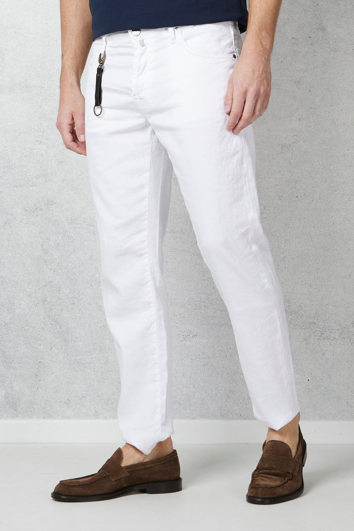  Incotex Denim Jeans Cotton And Linen White Men Bianco Uomo - 4