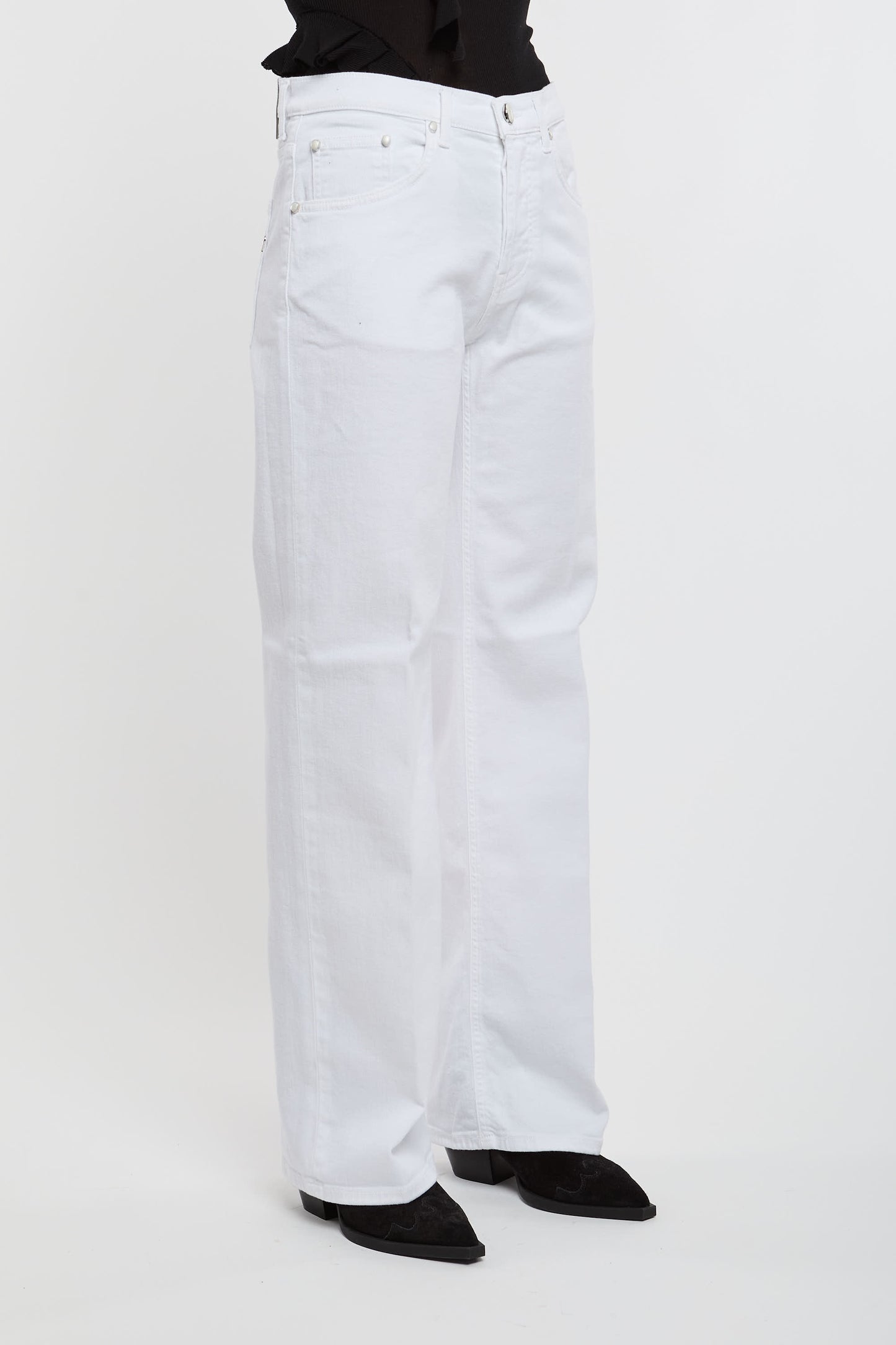 Dondup Jeans Jacklyn In Misto Cotone Bianco Bianco Donna - 3