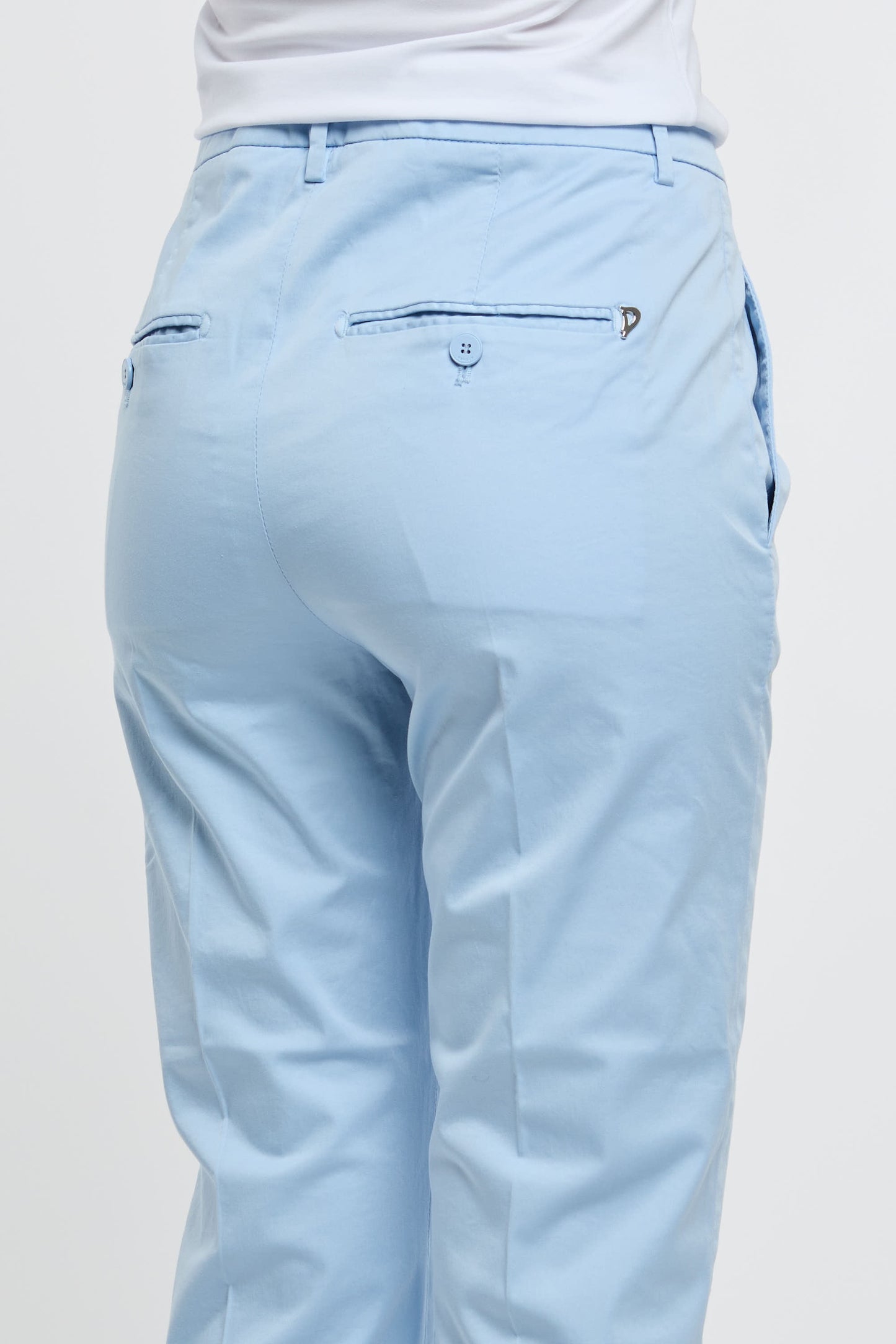  Dondup Pantalone Nima Zip 97% Co 3% Ea Azzurro Azzurro Donna - 6