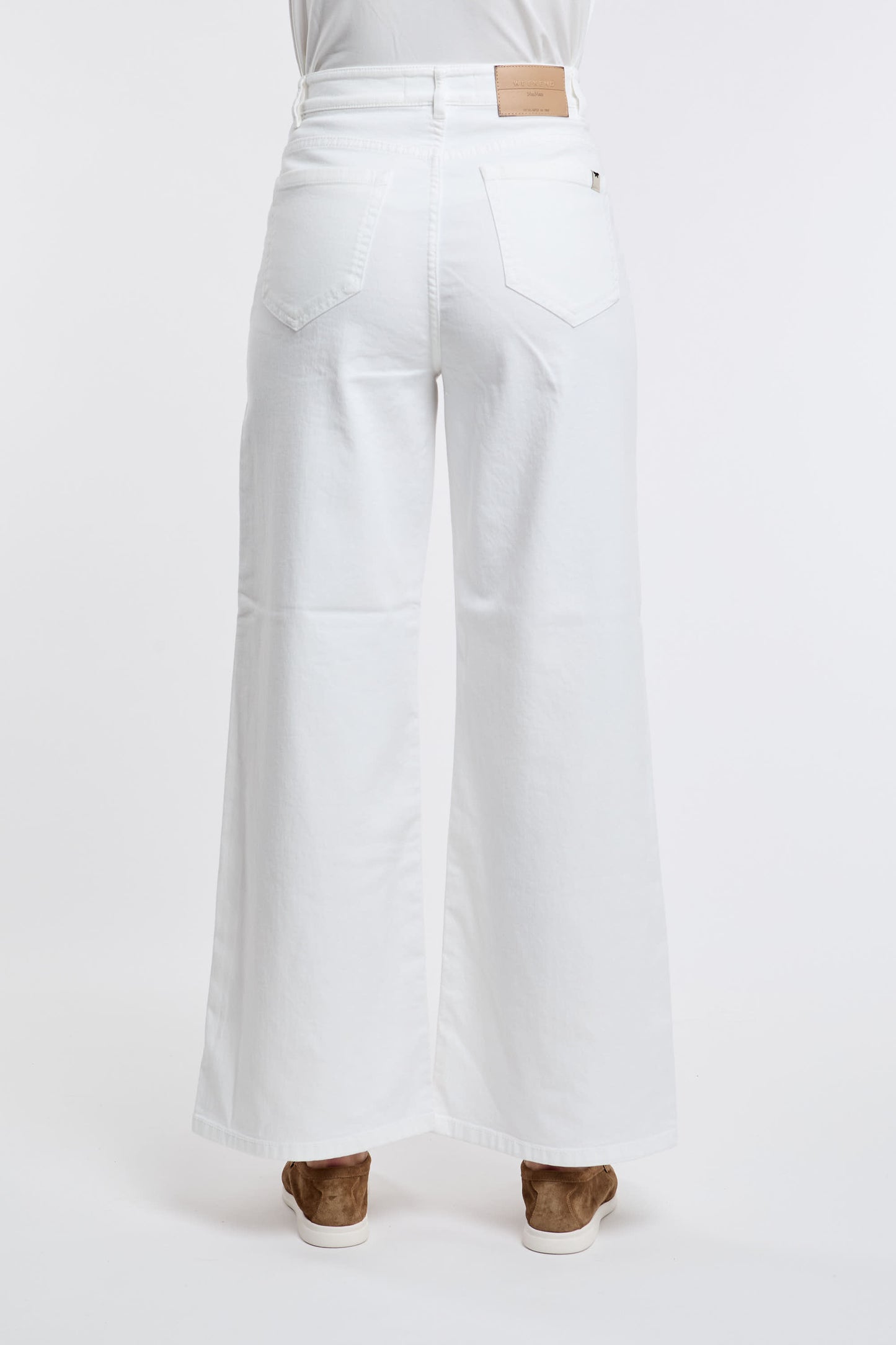  Max Mara Weekend Jeans 98% Co 2% Ea Bianco Bianco Donna - 4