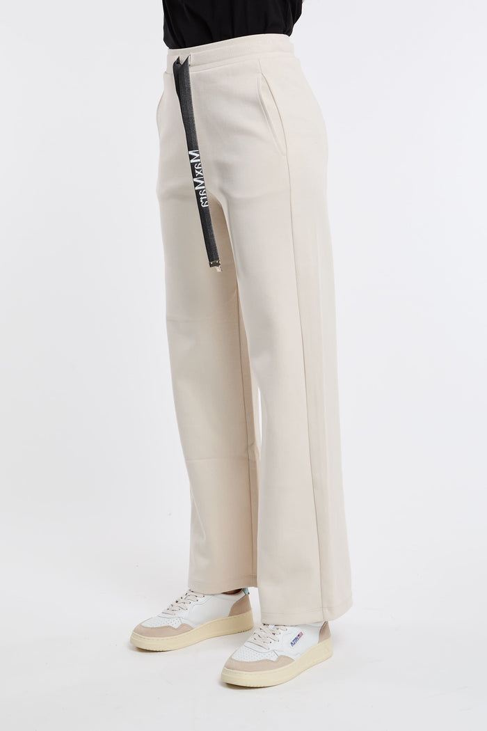  Max Mara S Trousers 78% Co 22% Pl White Beige Donna - 2