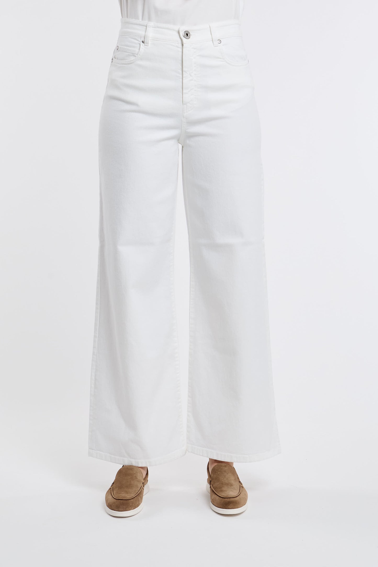  Max Mara Weekend Jeans 98% Co 2% Ea White Bianco Donna - 1