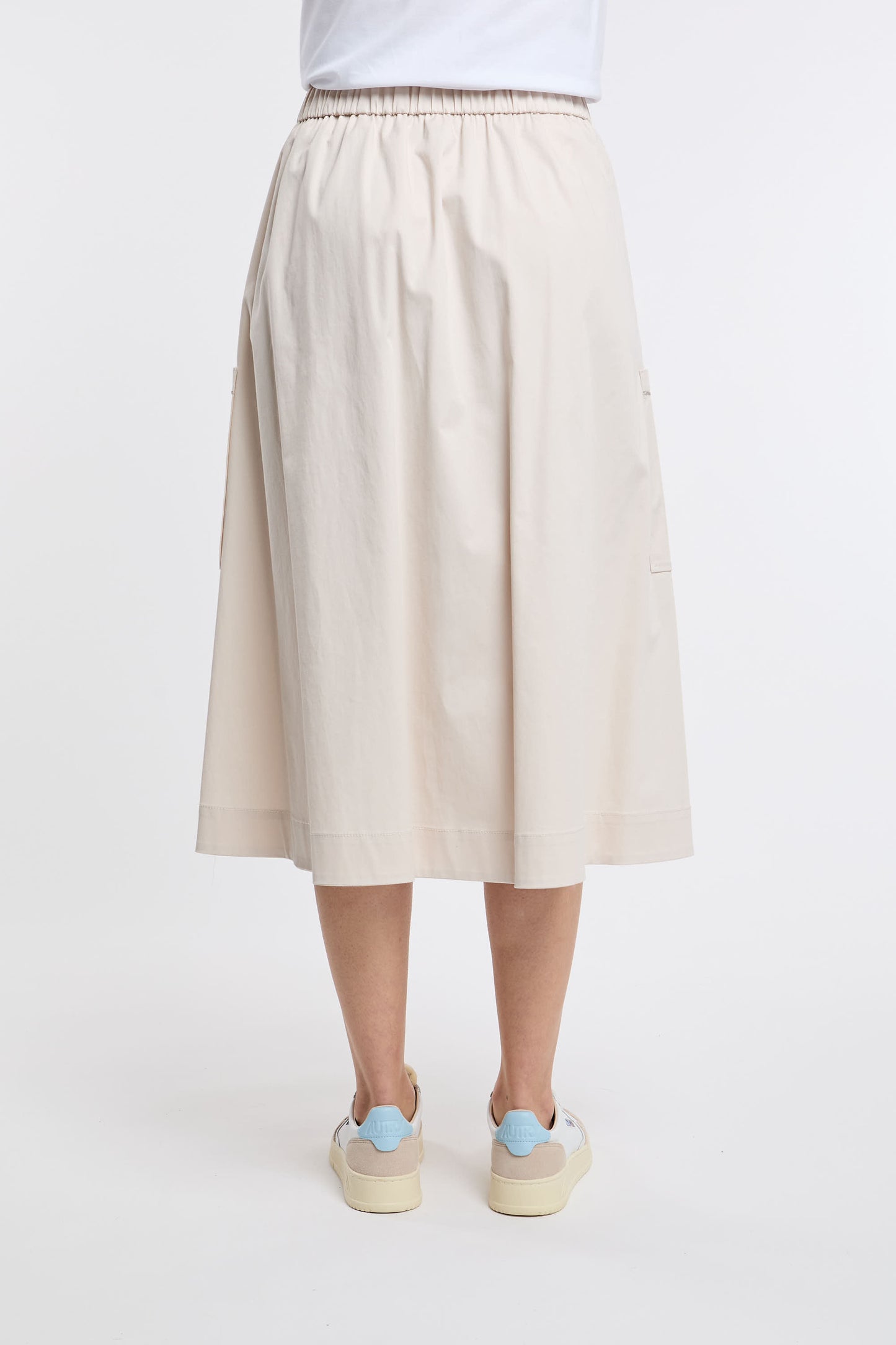  Peserico Multicolor Midi Skirt In Cotton/elastane Beige Donna - 5