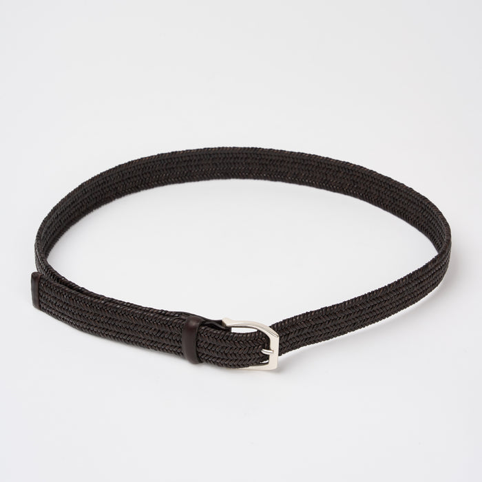 Orciani Braided Wide Leather Belt in Brown