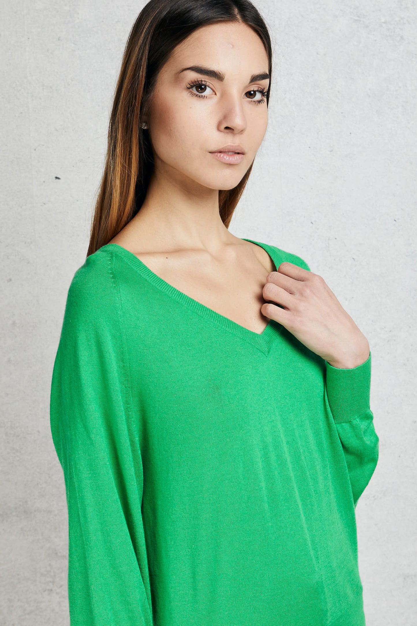  Purotatto V Neck Sweater Verde Verde Donna - 6