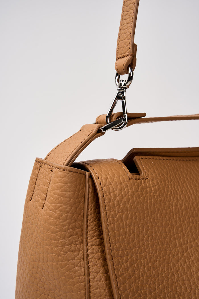  Orciani Sveva Small Leather Bag Brown Marrone Donna - 4