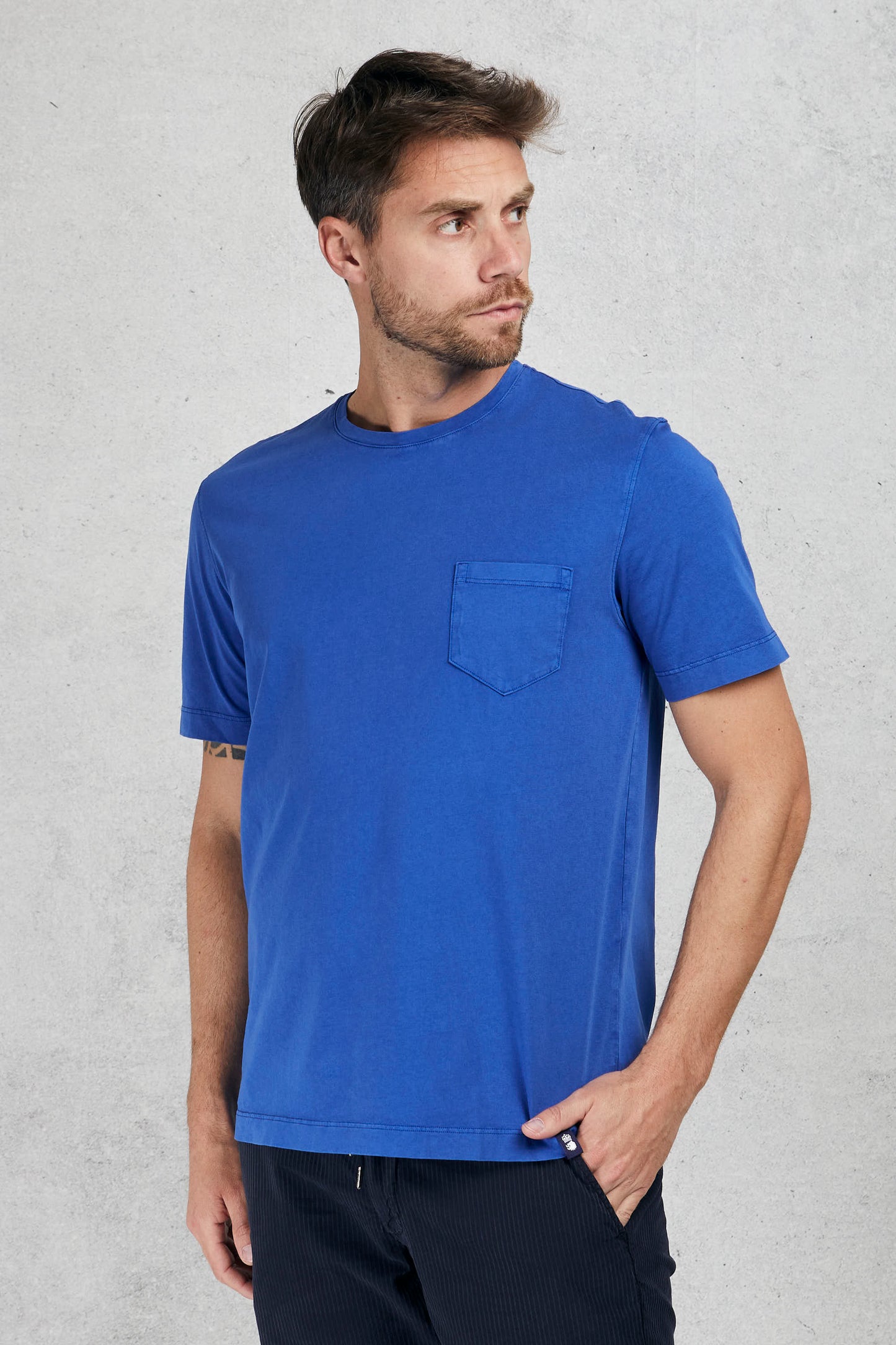  Drumohr T-shirt Con Taschino Blu Blu Uomo - 4