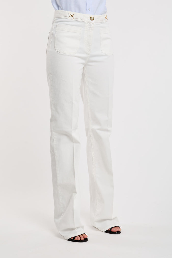  Elisabetta Franchi Jeans 97% Co 3% Ea Bianco Bianco Donna - 3