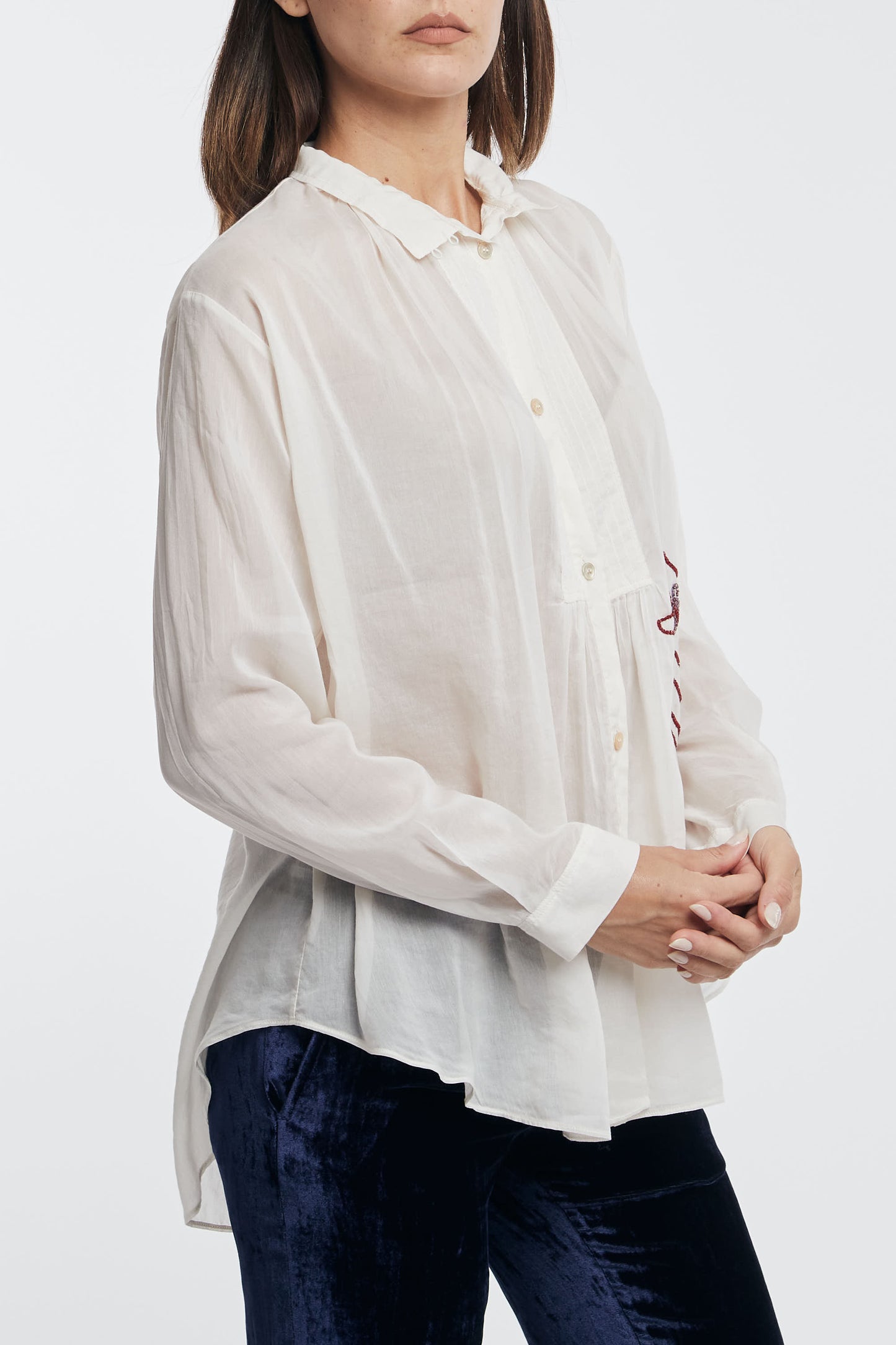  Forte_forte Forte Forte Camicia Boemienne Texudo Voile Cotone Seta Con Ric Multicolor Multicolor Donna - 3