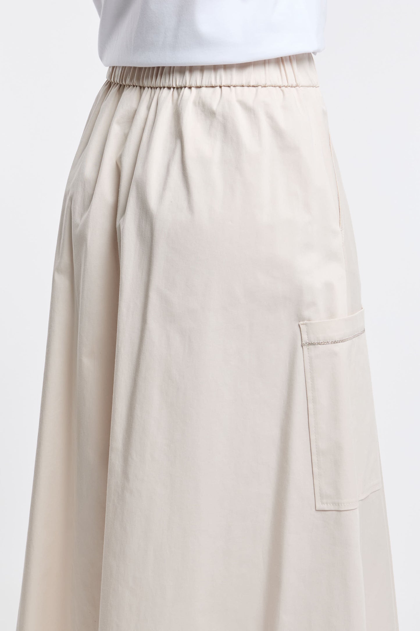  Peserico Multicolor Midi Skirt In Cotton/elastane Beige Donna - 6