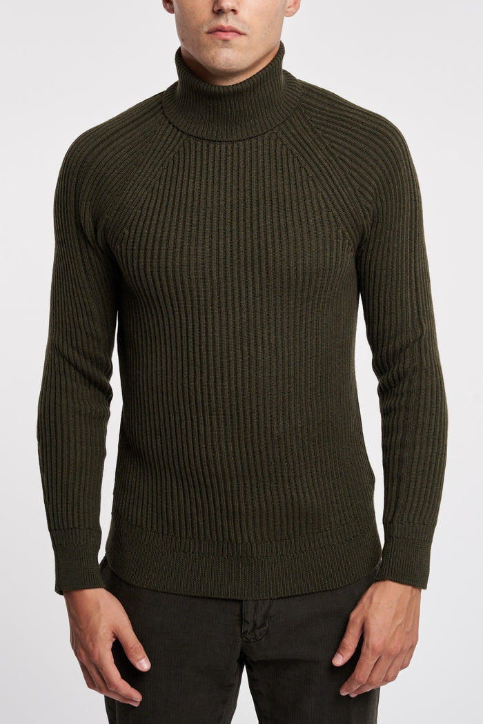  Zanone Turtleneck Sweater Multicolor Verde Uomo - 1