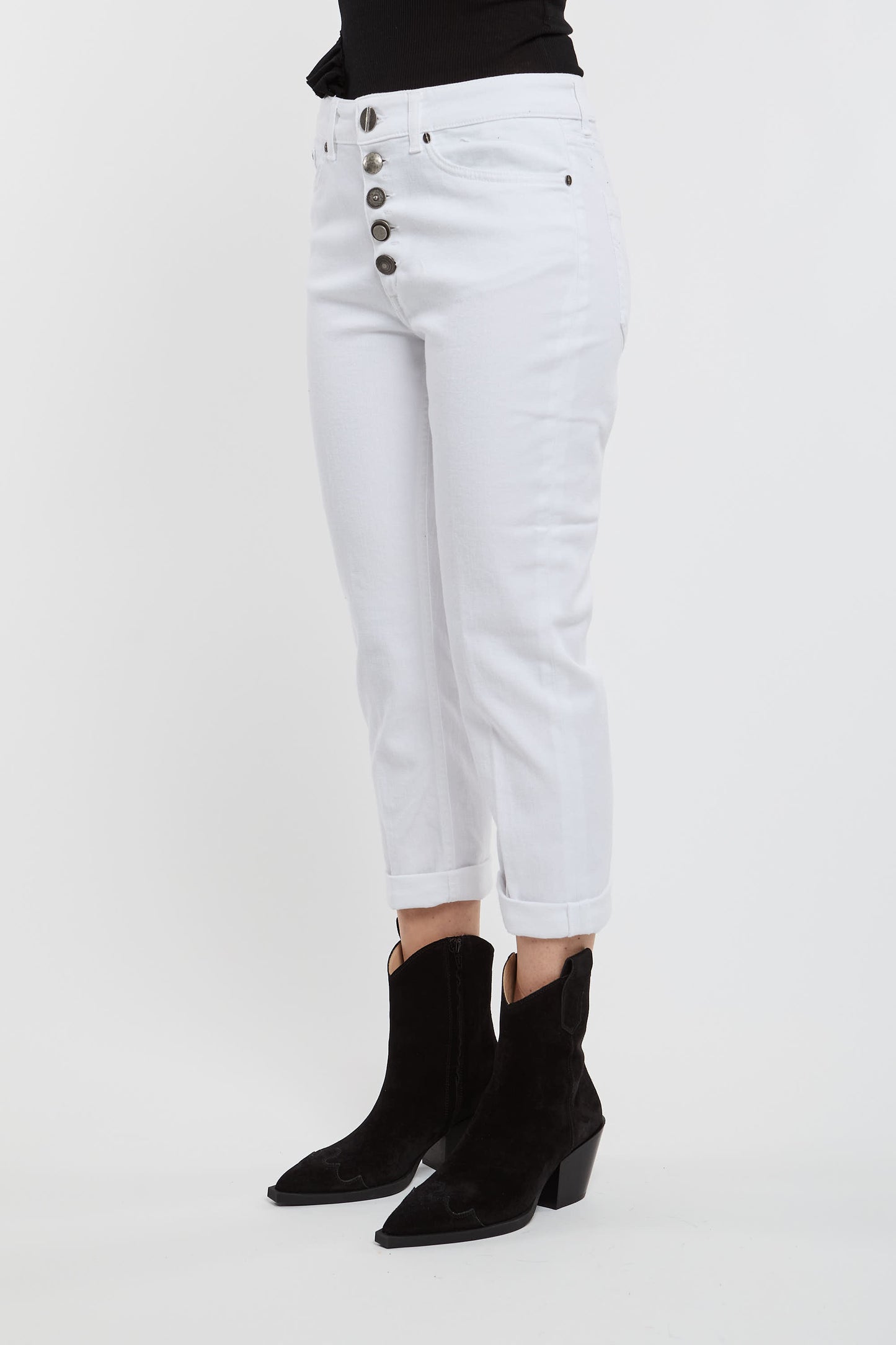  Dondup Koons Lyocell White Trousers Bianco Donna - 3
