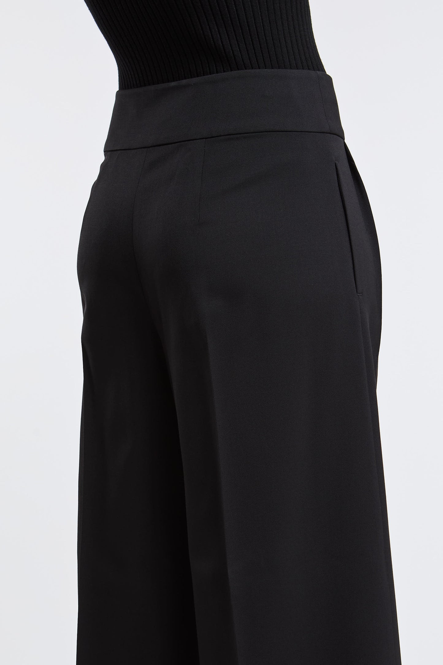  Max Mara S Pants 95% Wv 5% Ea Black Nero Donna - 6