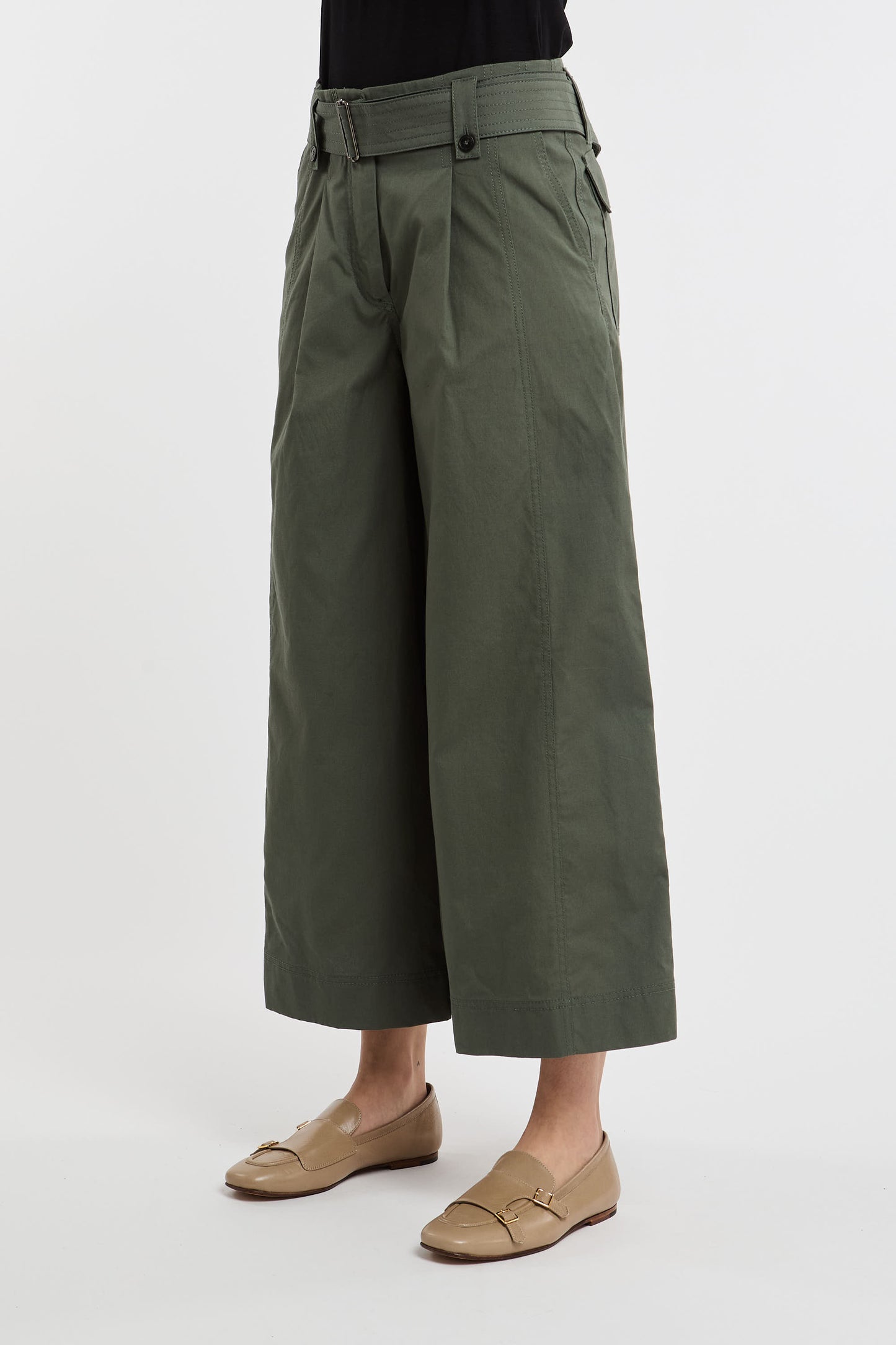  Max Mara Weekend Trousers 100% Co Green Verde Donna - 2