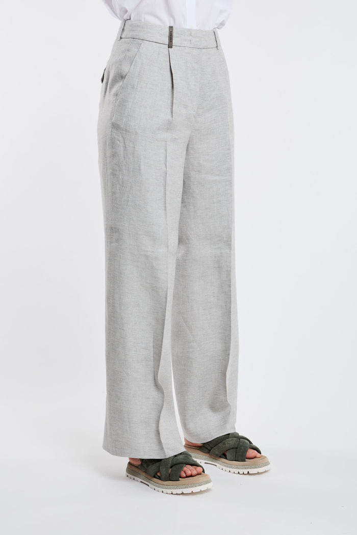  Peserico Gray Trousers For Women Grigio Donna - 3
